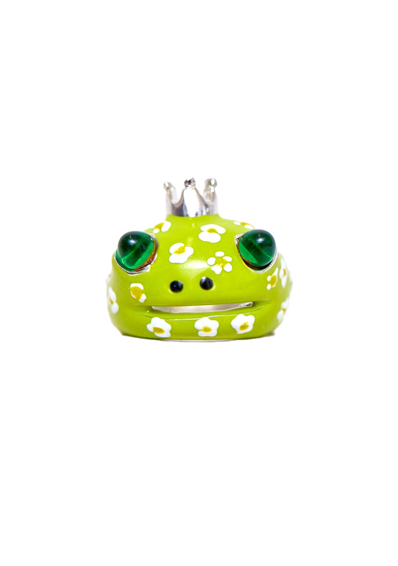 LIME FLOWERS FROG PRINCE RING