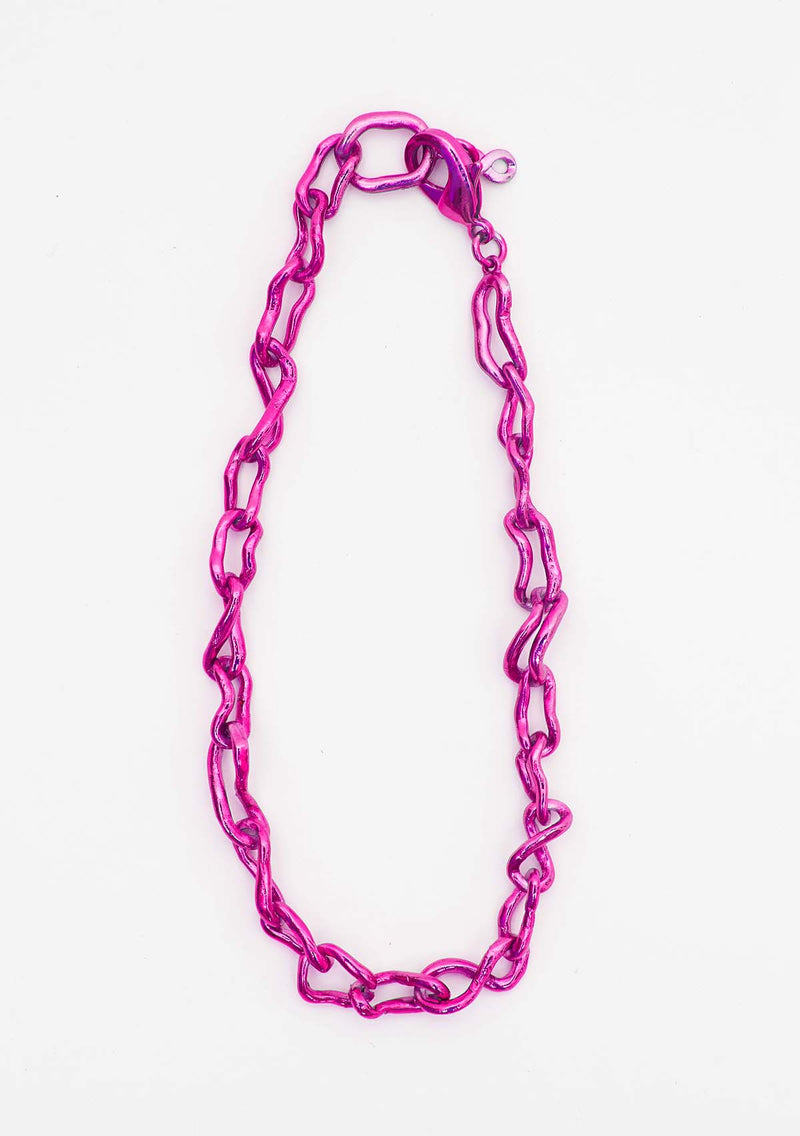 PINK CRUSHED CHAIN NECKLACE