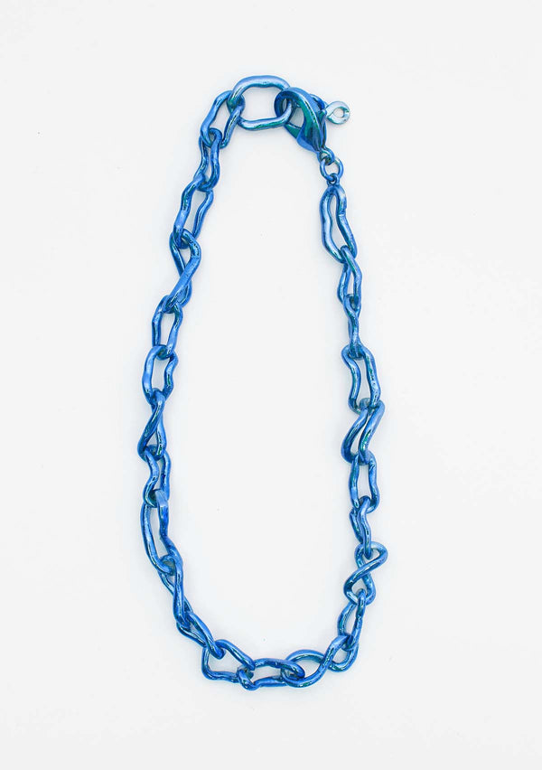 TURQUOISE CRUSHED CHAIN NECKLACE